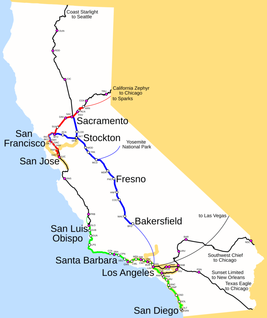 List of Amtrak Stations in California