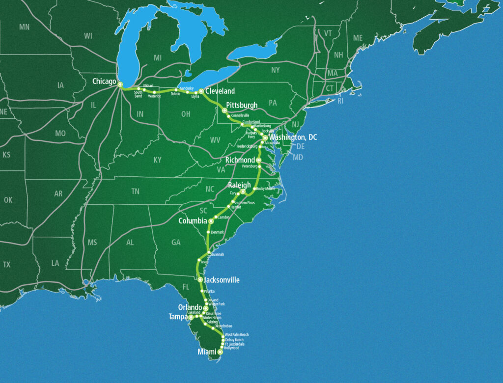 Floridian Train Route Map
