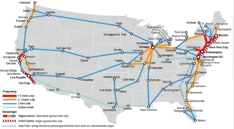 Detailed Amtrak Stations in the Missouri Route Map